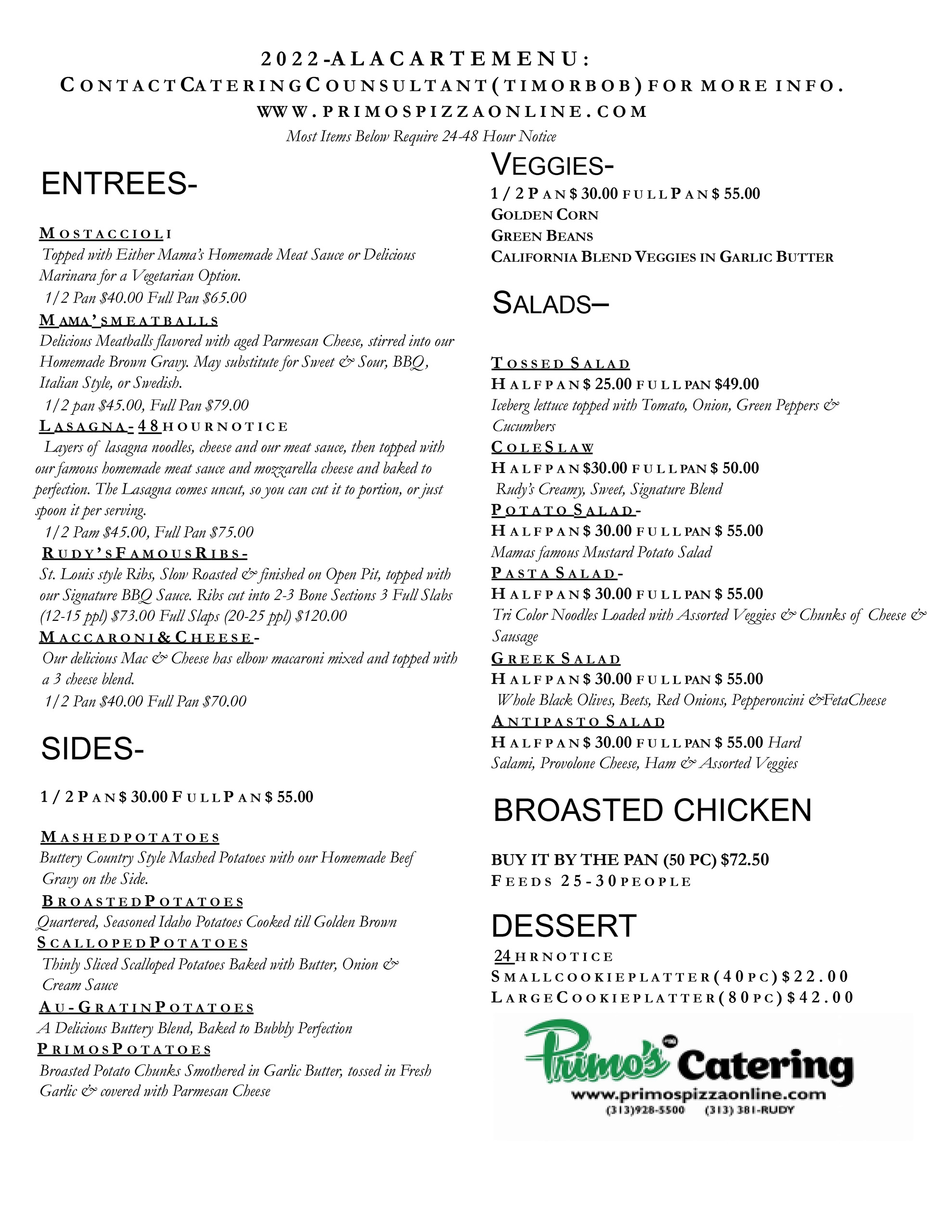 Catering Primo's Pizza 16